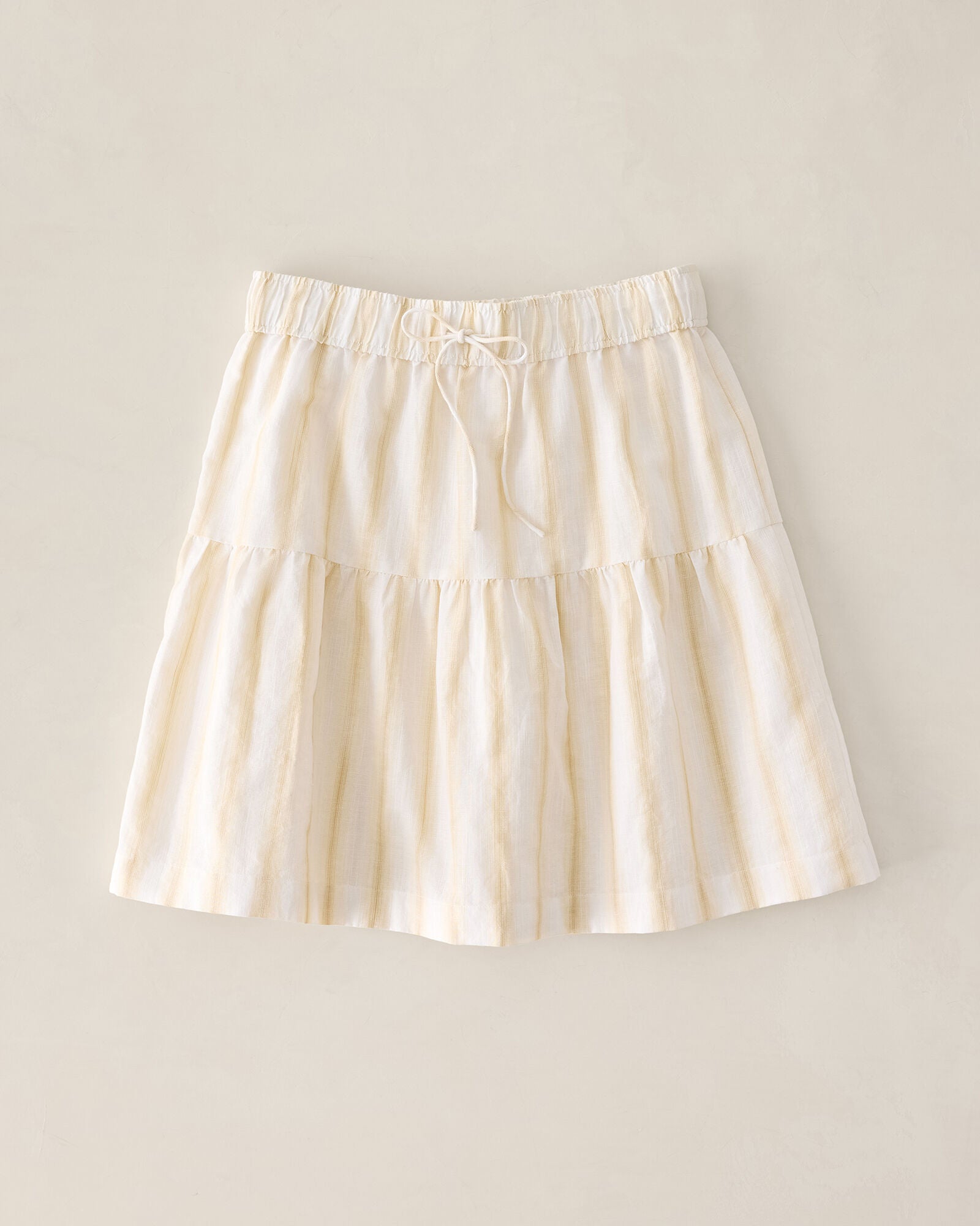 DESERT MULTI OMBRE STRIPE ORGANIC COTTON LINEN TIERED SKIRT | Talbots for sale