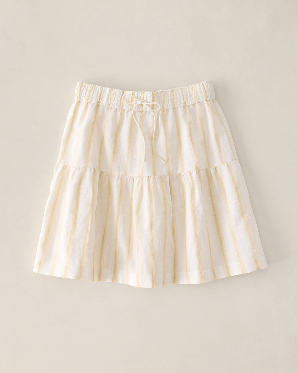 DESERT MULTI OMBRE STRIPE ORGANIC COTTON LINEN TIERED SKIRT | Talbots for sale