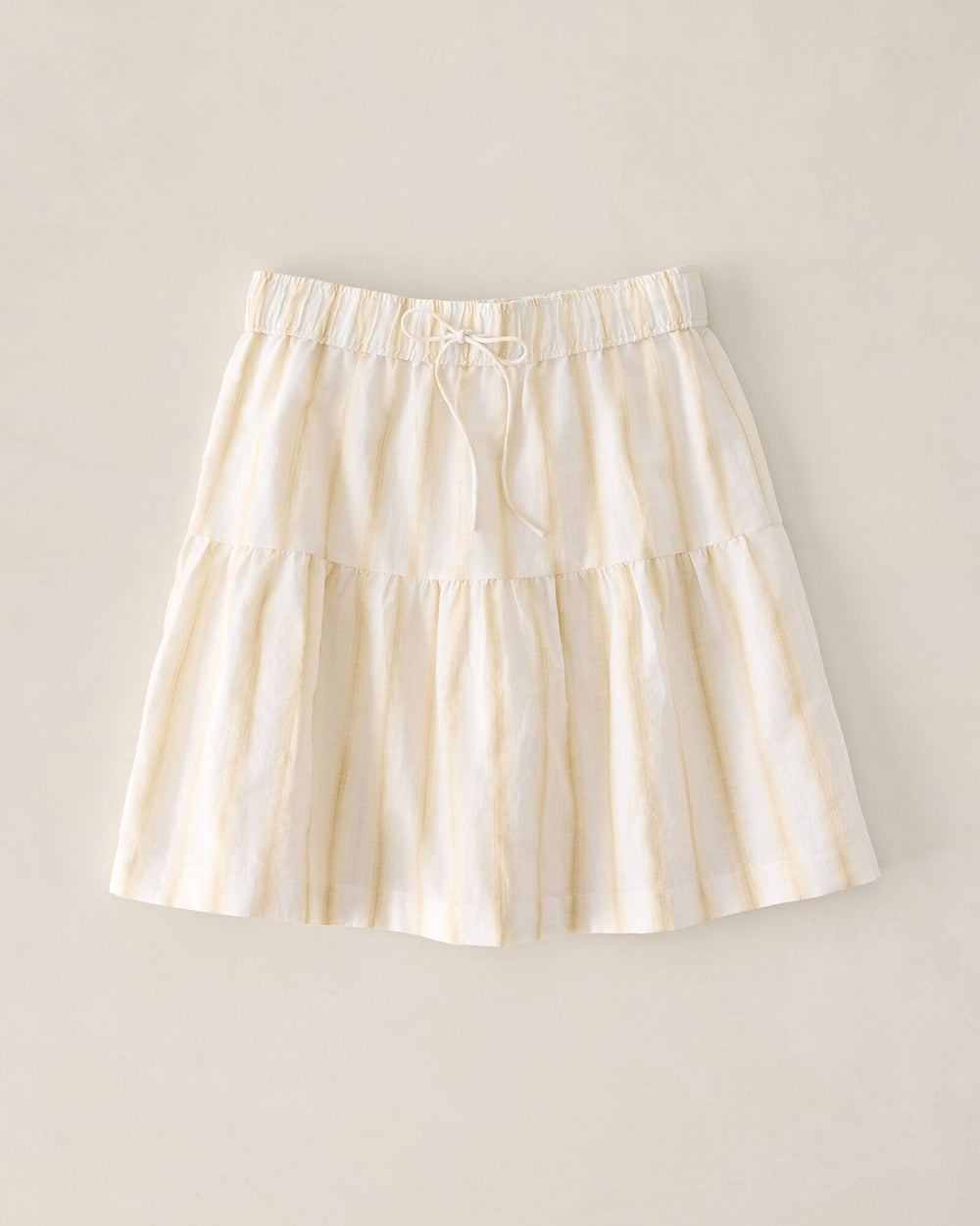 DESERT MULTI OMBRE STRIPE ORGANIC COTTON LINEN TIERED SKIRT | Talbots online