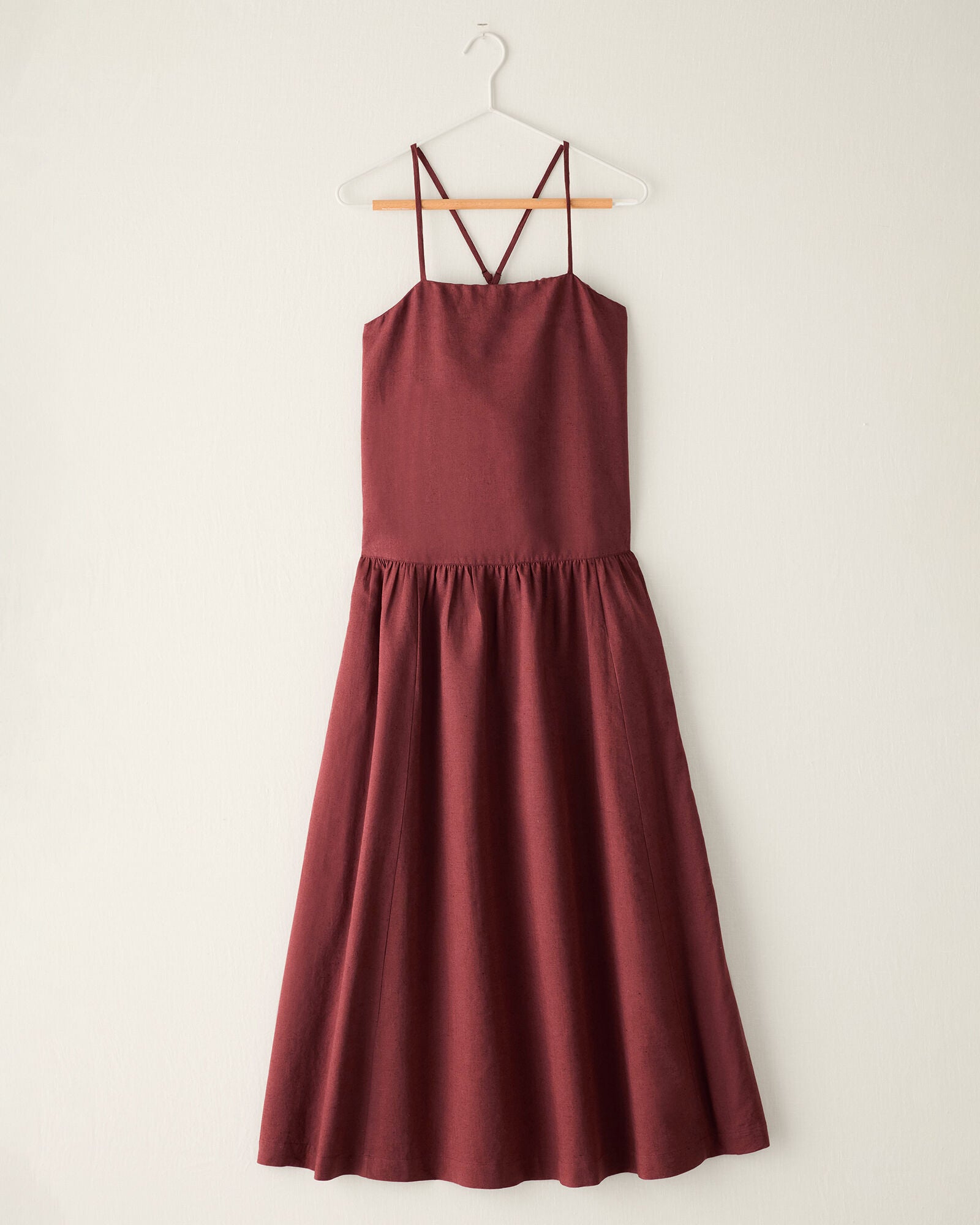 GARNET ORGANIC COTTON LINEN DROP WAIST MAXI DRESS | Talbots discount