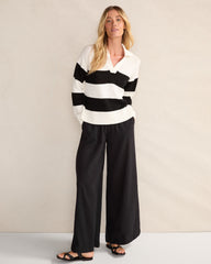 HAZE ORGANIC COTTON CRINKLE GAUZE WIDE LEG PANTS | Talbots sale