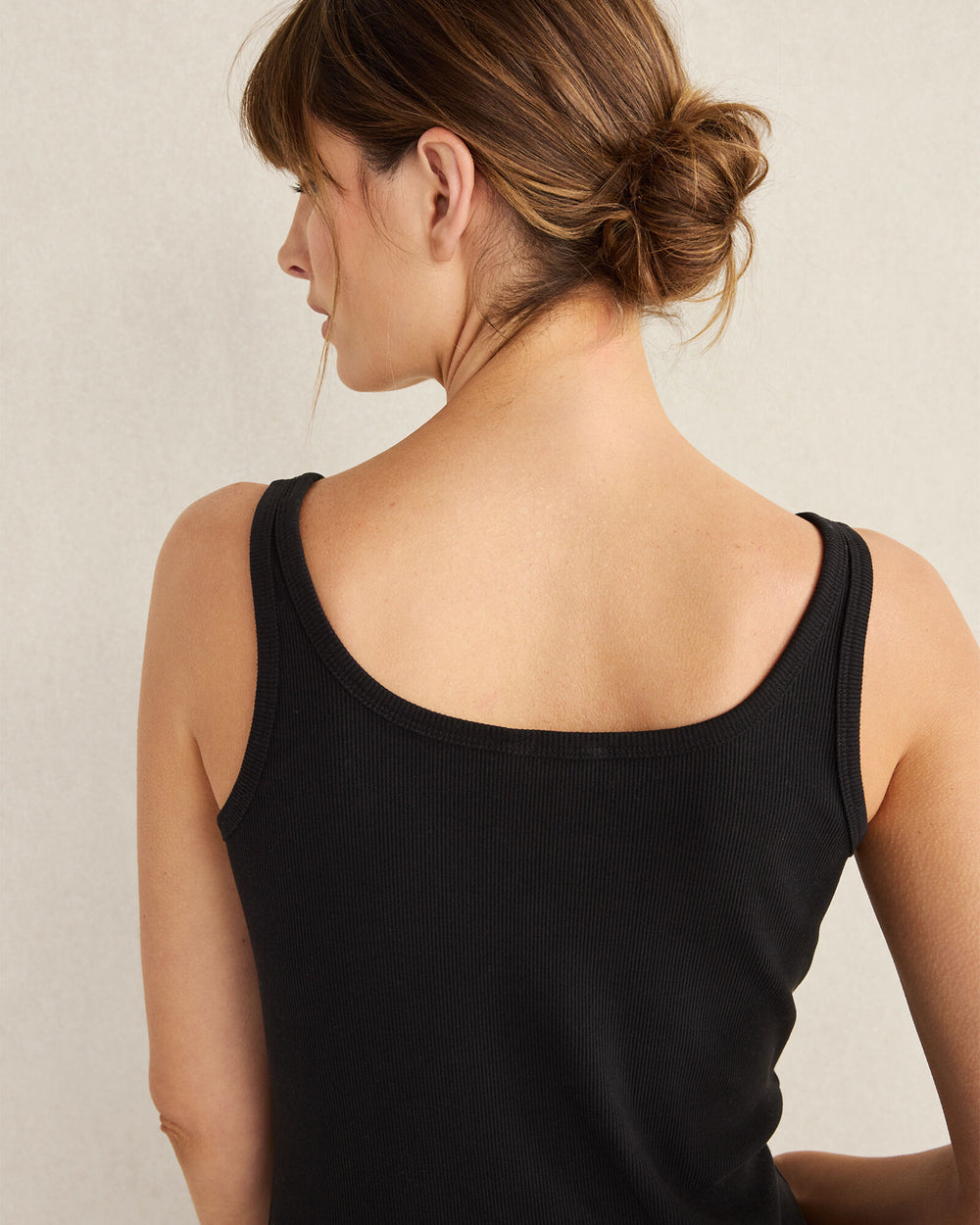 BLACK ORGANIC COTTON RIB KNIT TANK | Talbots US