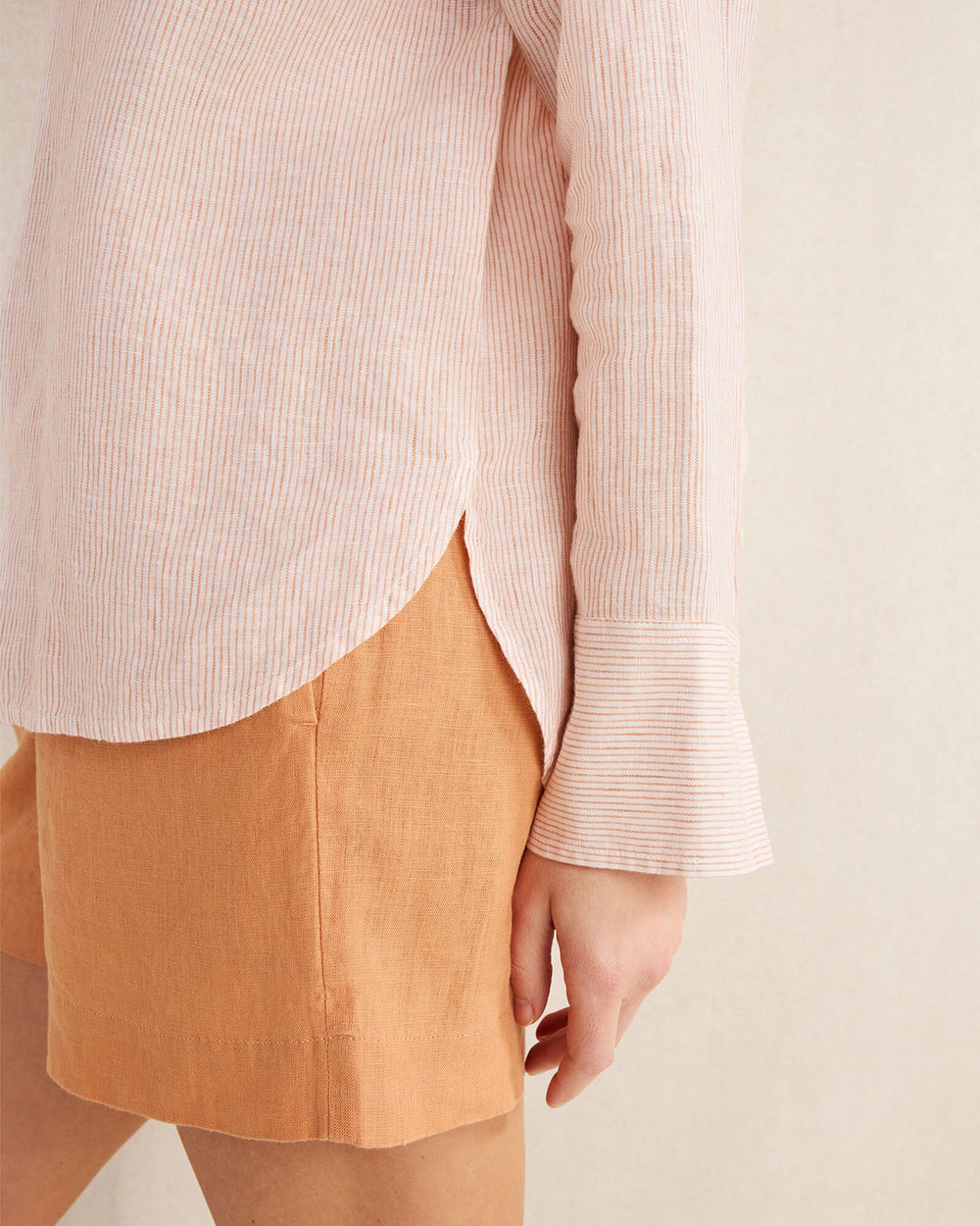 SIENNA/WHITE LINEN STRIPED BOXY SHIRT | Talbots online