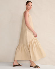 CORTADO|SIENNA LINEN V-NECK TIERED MIDI DRESS | Talbots near me