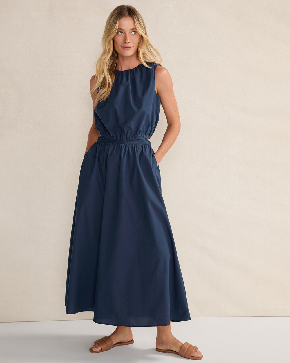TWILIGHT|WHITE ORGANIC COTTON POPLIN BUBBLE TOP | Talbots US