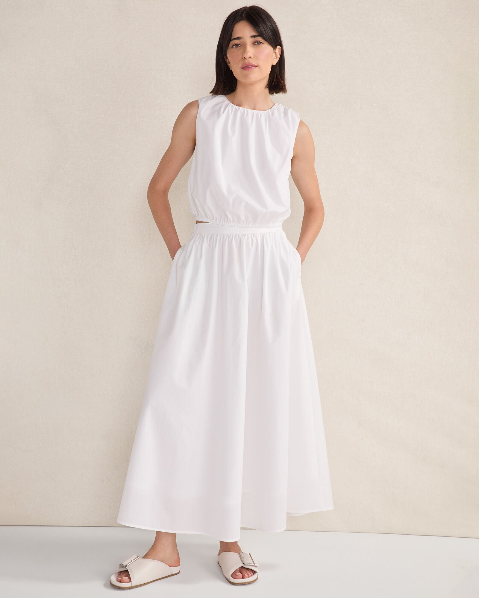 ORGANIC COTTON POPLIN MAXI SKIRT | Talbots sale