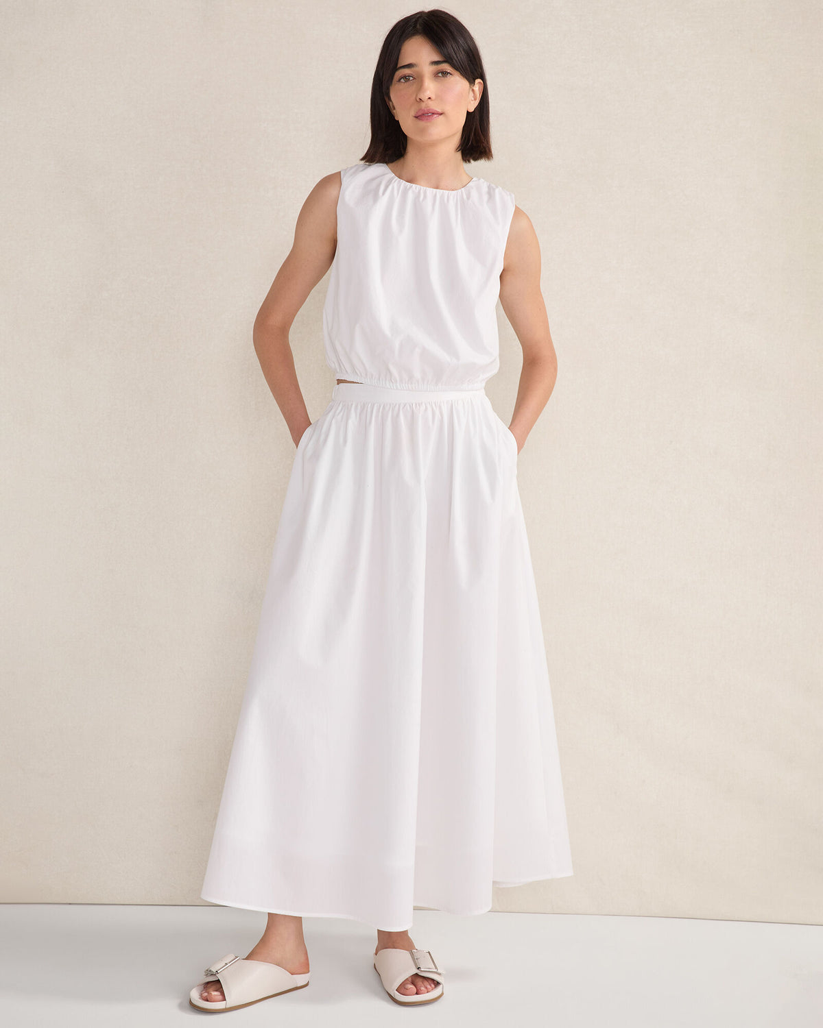 ORGANIC COTTON POPLIN MAXI SKIRT | Talbots sale