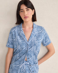 TWILIGHT MULTI ORGANIC COTTON JERSEY ABSTRACT WAVE SLEEP SET | Talbots discount