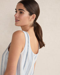 WIND MULTI ORGANIC COTTON LINEN COASTAL STRIPE SLEEP DRESS | Talbots on sale