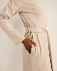 HERON HEATHER|SAND HEATHER ORGANIC COTTON RIB KNIT ROBE | Talbots US