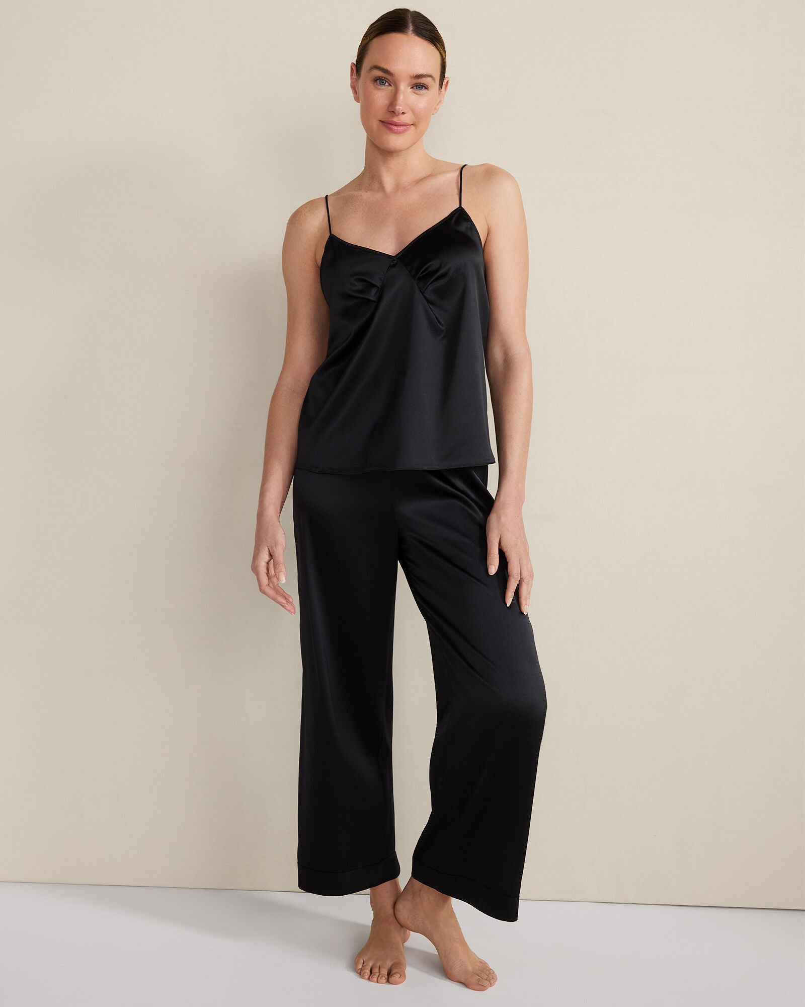 BLACK|BLACKCURRANT|BURGUNDY BERRY|FULL MOON|TRUE NAVY WASHABLE SILK PLEATED CAMI | Talbots sale