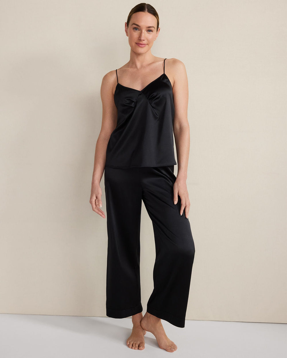BLACK|BLACKCURRANT|BURGUNDY BERRY|FULL MOON|TRUE NAVY WASHABLE SILK PLEATED CAMI | Talbots discount