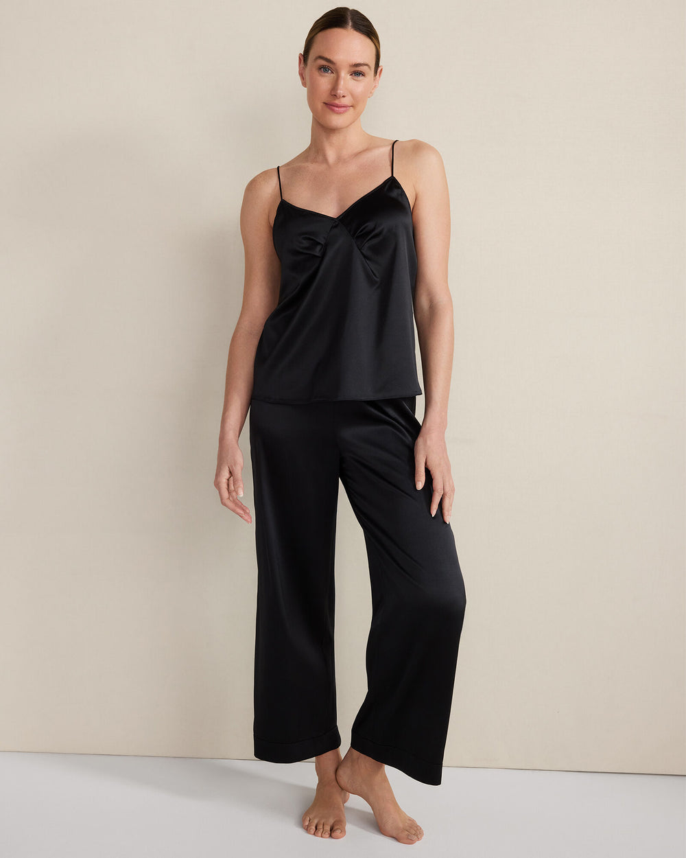 BLACK|BLACKCURRANT|BURGUNDY BERRY|FULL MOON|TRUE NAVY WASHABLE SILK PLEATED CAMI | Talbots sale
