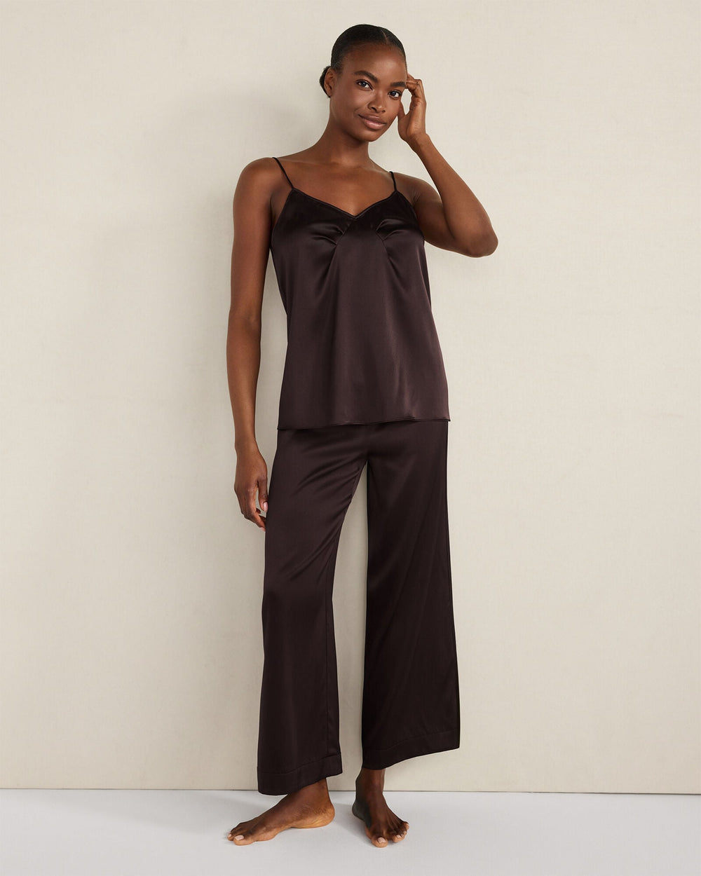 BLACK|BLACKCURRANT|BURGUNDY BERRY|FULL MOON|TRUE NAVY WASHABLE SILK PLEATED CAMI | Talbots discount