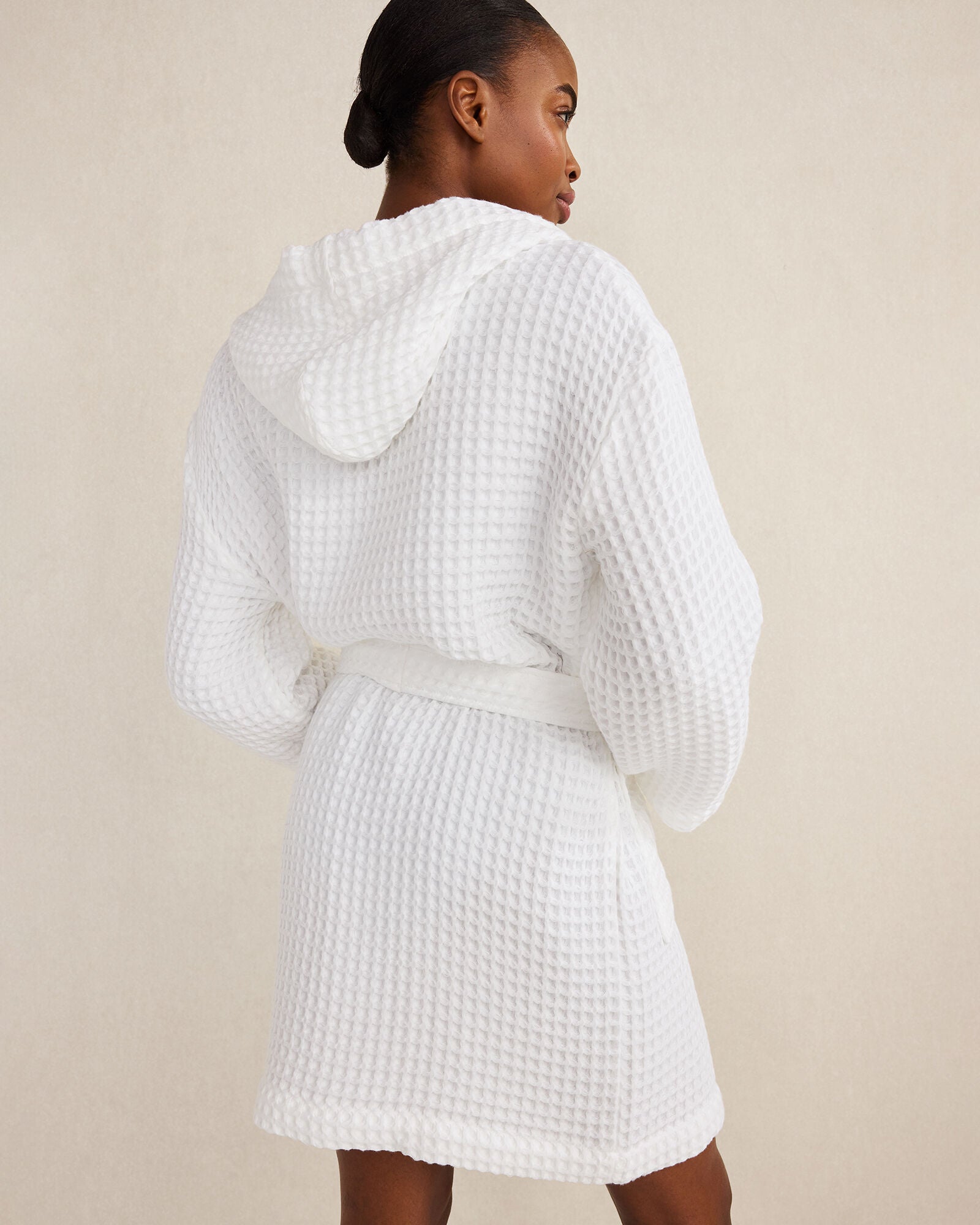 INDIGO|WHITE ORGANIC COTTON WAFFLE HOODED ROBE | Talbots near me