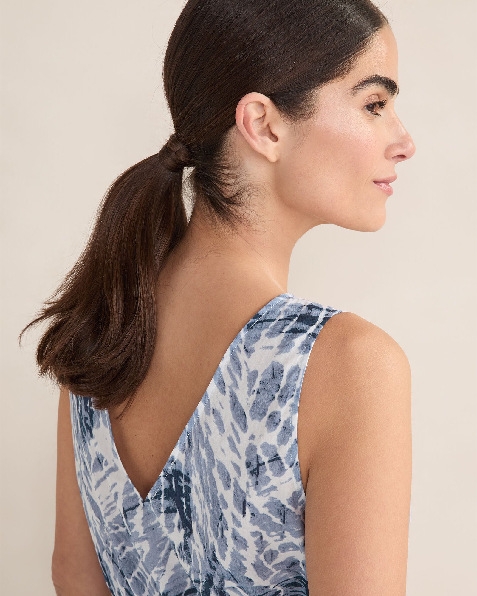 WIND MULTI ORGANIC COTTON POPLIN TIE DYE CHEMISE | Talbots US