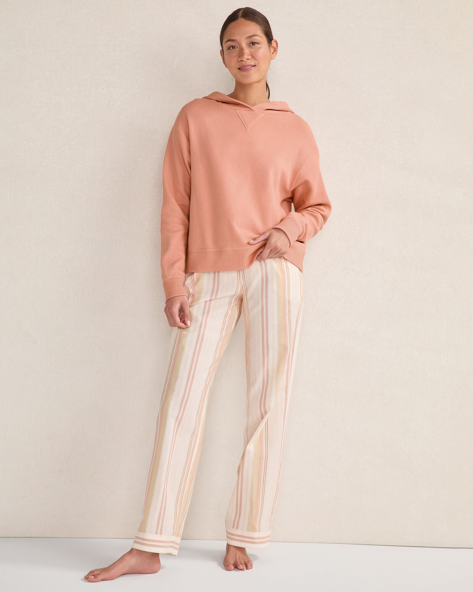 PALOMA MLTI FLAVIO STRIPE ORGANIC COTTON POPLIN MIXED STRIPE SLEEP PANTS | Talbots on sale