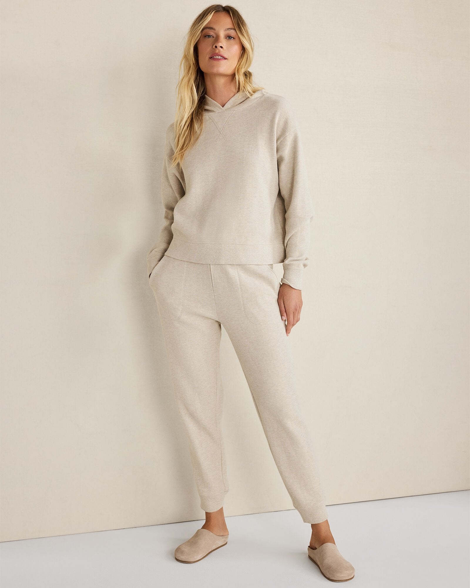 FAWN HEATHER|GARMENT DYE DRAGONFLY|GARNET|LT STONE|COLORADO CLAY HTHR ORGANIC COTTON WAFFLE JOGGER | Talbots US