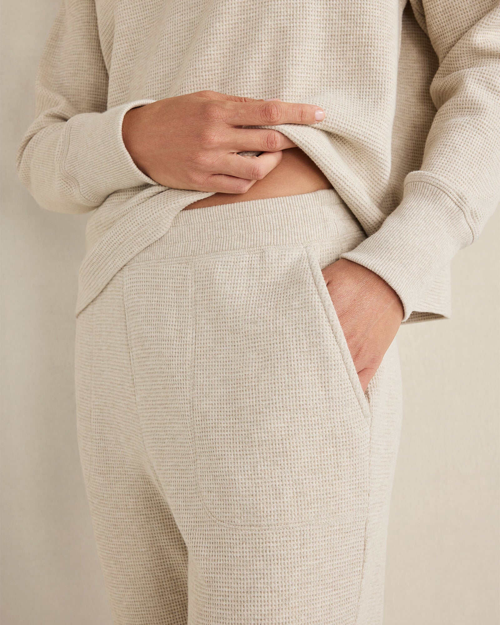 FAWN HEATHER|GARMENT DYE DRAGONFLY|GARNET|LT STONE|COLORADO CLAY HTHR ORGANIC COTTON WAFFLE JOGGER | Talbots US