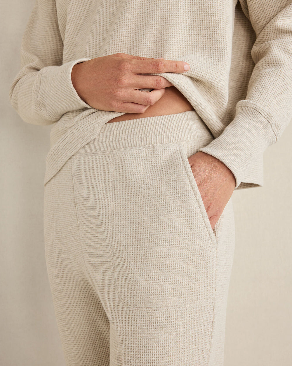 FAWN HEATHER|GARMENT DYE DRAGONFLY|GARNET|LT STONE|COLORADO CLAY HTHR ORGANIC COTTON WAFFLE JOGGER | Talbots US