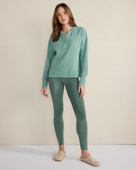 FAWN HEATHER|GARNET|LT STONE ORGANIC COTTON WAFFLE HENLEY | Talbots on sale
