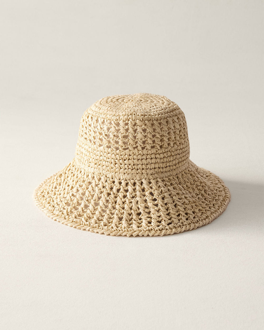 NATURAL RAFFIA CROCHET BUCKET HAT | Talbots on sale
