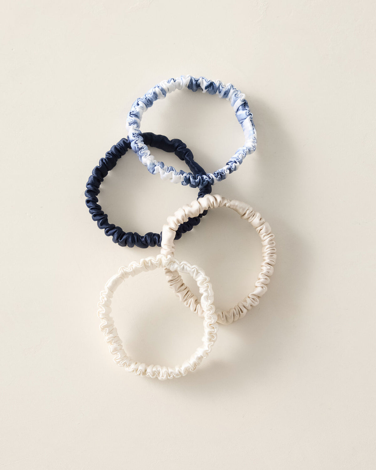IVORY/TRUE NAVY/PEBBLE WASHABLE SILK HAIR TIES — TIE DYE MULTI | Talbots on sale