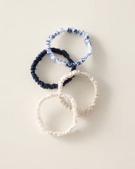 IVORY/TRUE NAVY/PEBBLE WASHABLE SILK HAIR TIES — TIE DYE MULTI | Talbots on sale