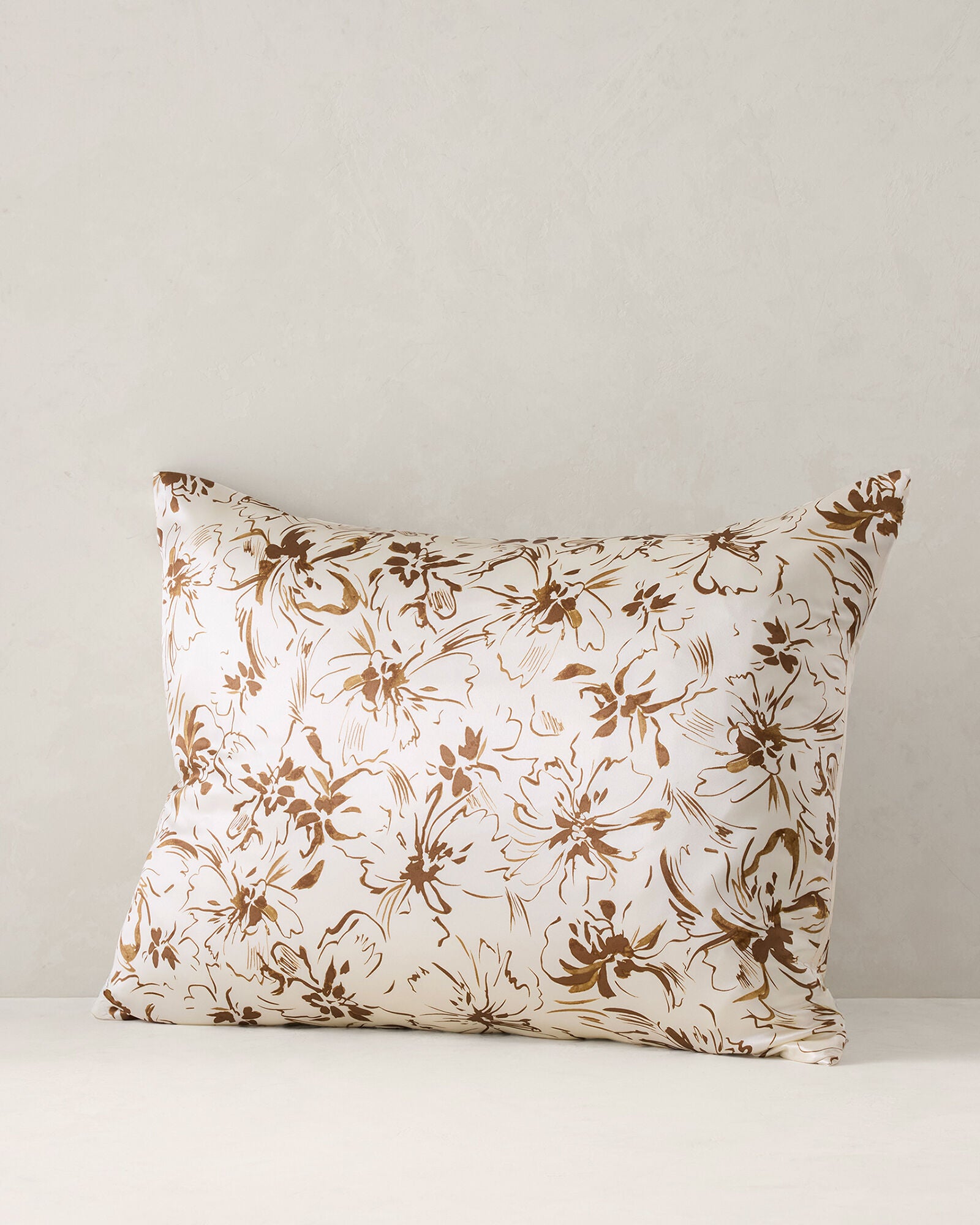 IVORY/OCHRE WASHABLE SILK TROPICAL BLOOMS PILLOWCASE | Talbots for sale