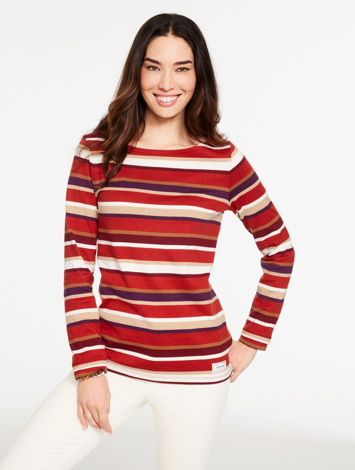 RED CURRANT MULTI AUTHENTIC TALBOTS TEE - BOXWOOD STRIPE | Talbots online
