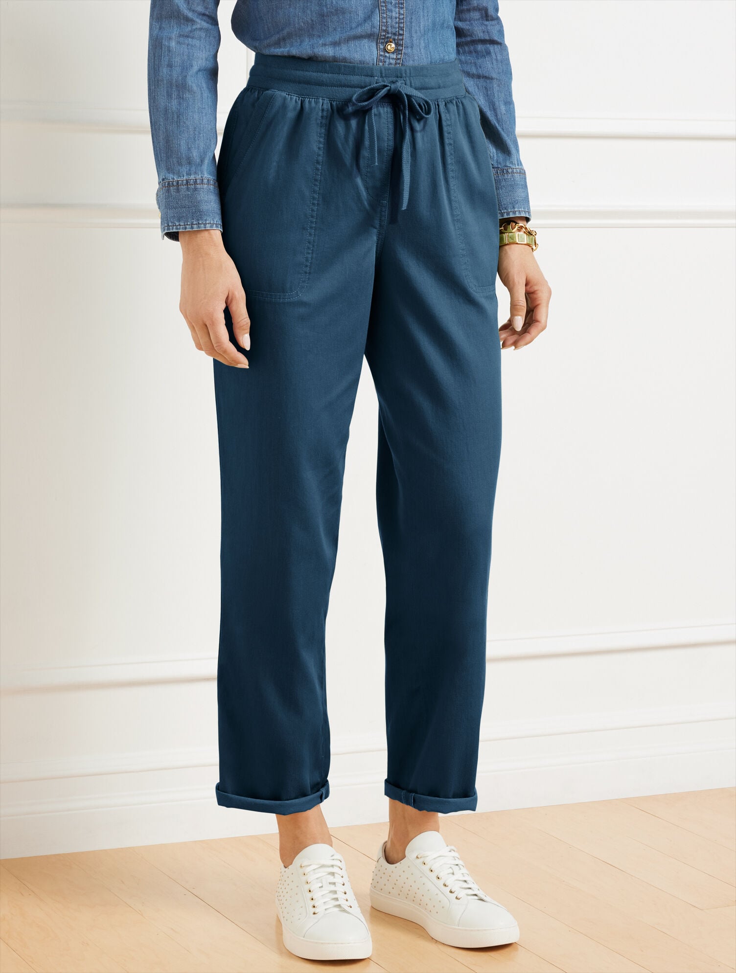 LODEN FROST|MIDNIGHT SKY STRAIGHT ANKLE RELAXED PULL-ON PANTS | Talbots near me