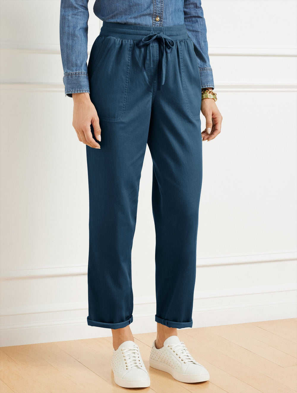 LODEN FROST|MIDNIGHT SKY STRAIGHT ANKLE RELAXED PULL-ON PANTS | Talbots near me