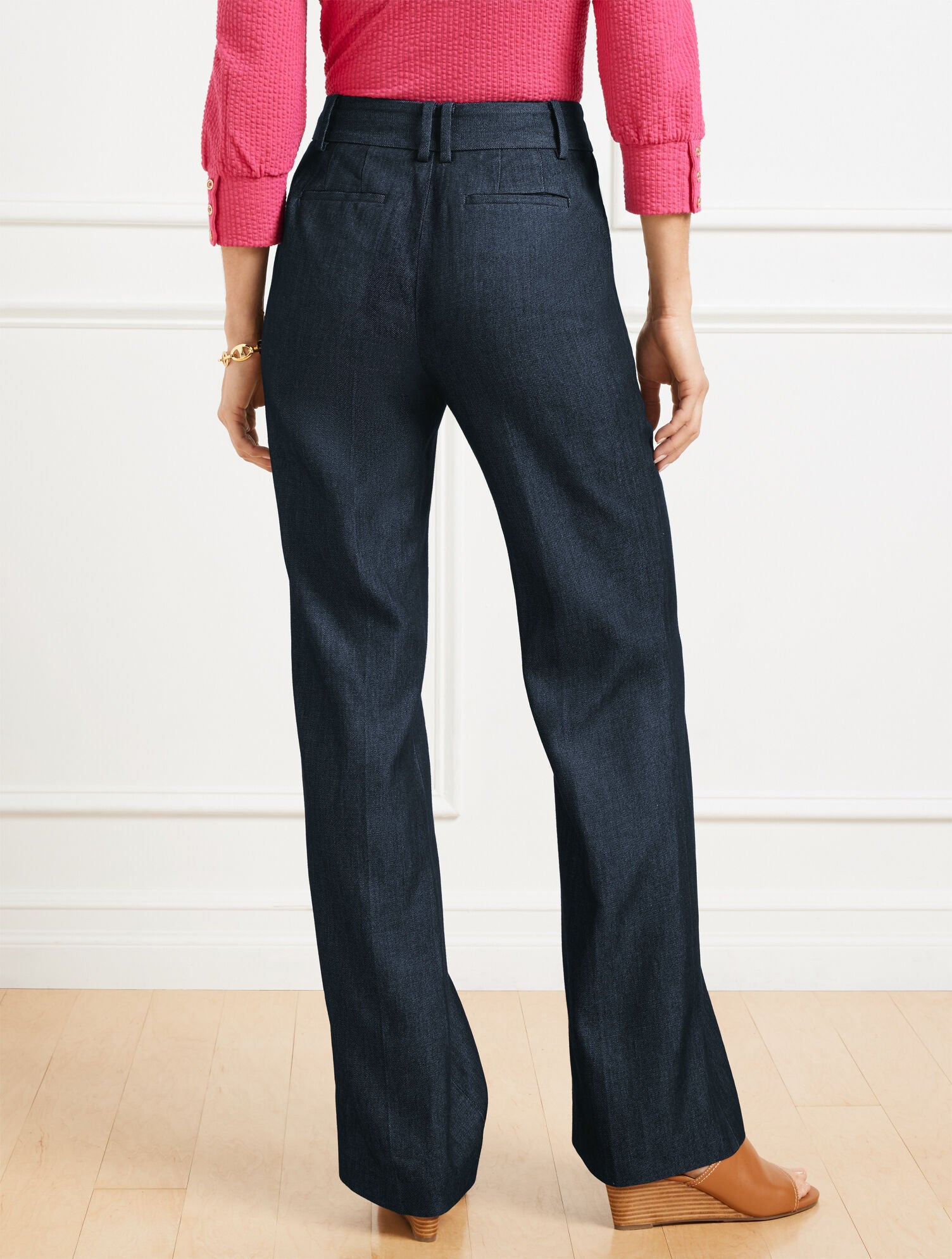 DARK BLUE BOOT LEG PANTS - REFINED DENIM | Talbots outlet