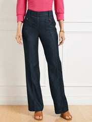 DARK BLUE BOOT LEG PANTS - REFINED DENIM | Talbots outlet