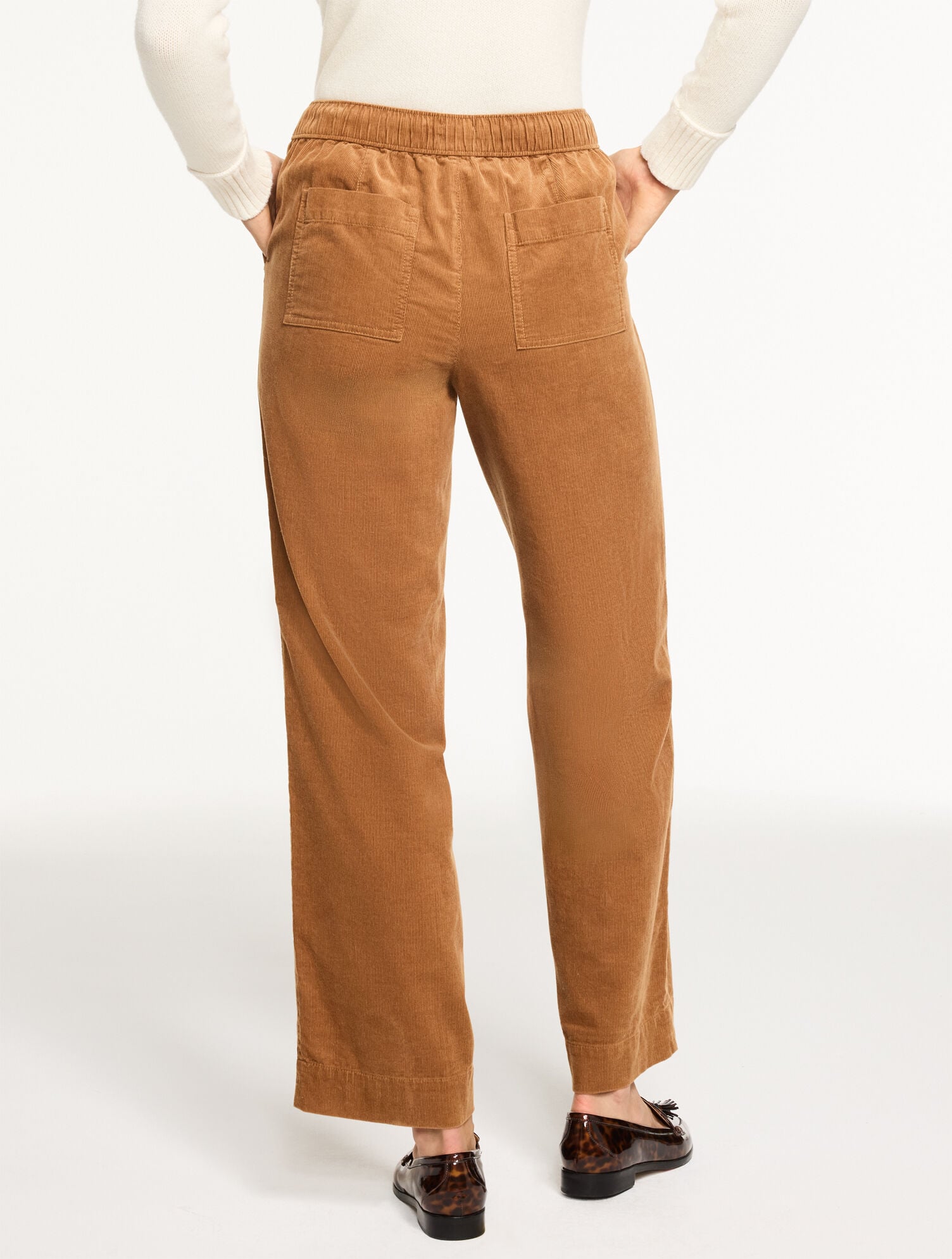 BURNT ORANGE STRAIGHT LEG PULL-ON CORDUROY PANTS | Talbots on sale