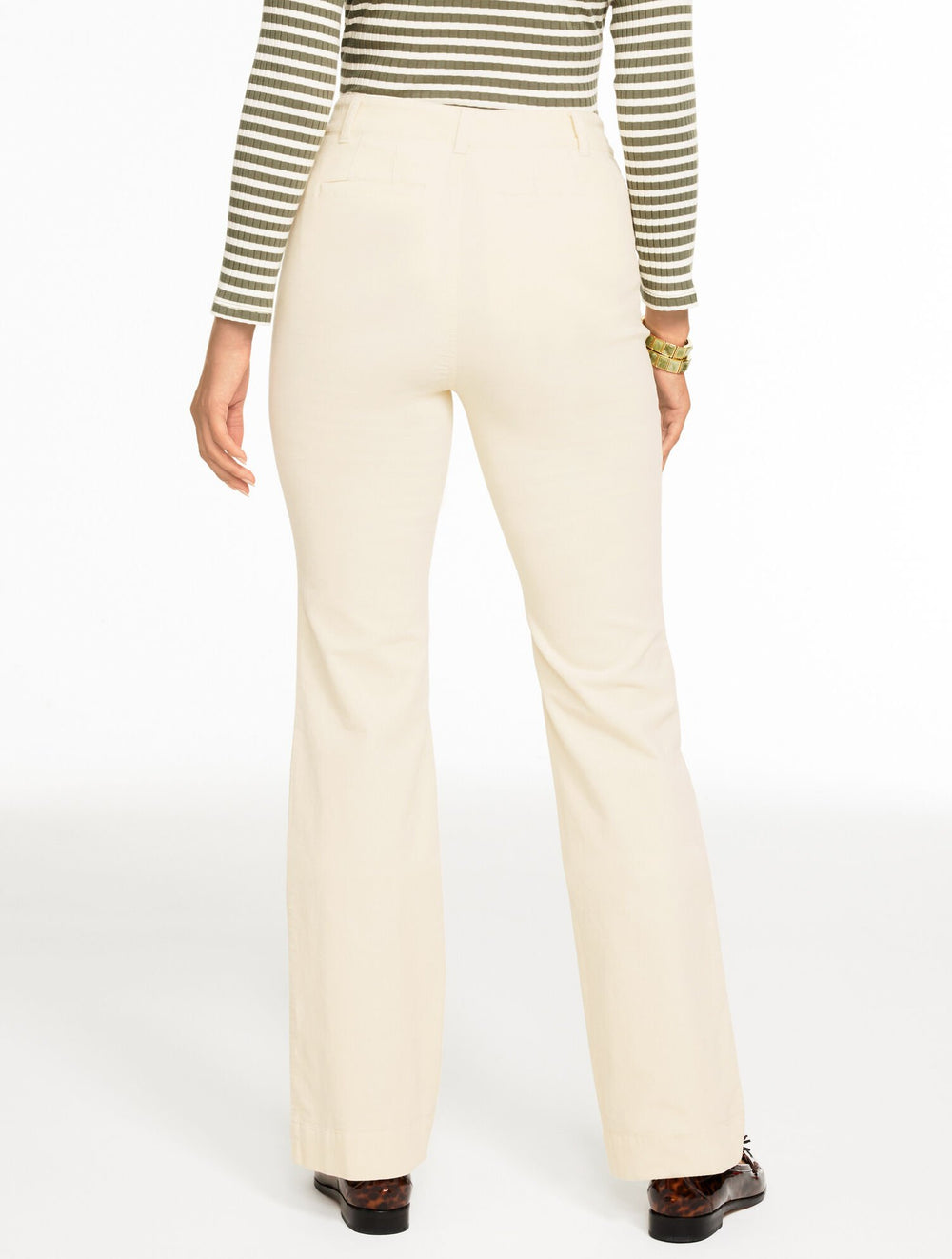 BLACK|DARK WALNUT|DEEP MOSS|IVORY|PORTOBELLO|RICH BURGUNDY FLARE LEG STRETCH CORDUROY PANTS | Talbots near me