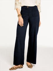 BURNT OLIVE|INDIGO BLUE|RED POP|TOASTED COCONUT WIDE LEG PONTE PANTS | Talbots discount