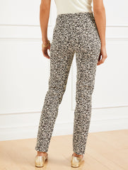 IVORY/BLACK MULTI TALBOTS CHATHAM SLIM ANKLE PANTS - BOLD CHEETAH | Talbots online