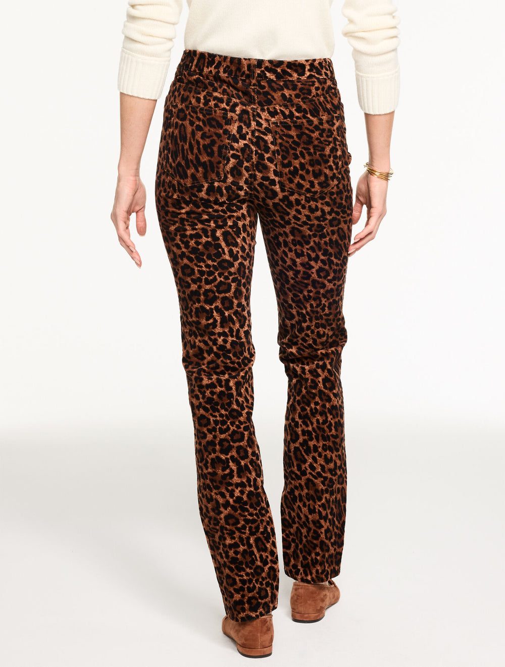 BLACK/TOASTED COCONUT STRAIGHT LEG STRETCH CORDUROY PANTS - SPECTACULAR ANIMAL | Talbots outlet