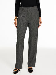 IVORY/BLACK TALBOTS SOUTHAMPTON TAILORED STRETCH STRAIGHT LEG PANTS - CLASSIC WINDOWPANE | Talbots US