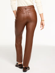 DARK WALNUT STRAIGHT LEG FAUX LEATHER PANTS | Talbots near me