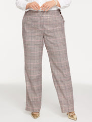 IVORY MULTI PLUS EXCLUSIVE TALBOTS GREENWICH TAILORED STRETCH WIDE LEG PANTS - MANSFIELD GLEN PLAID | Talbots discount