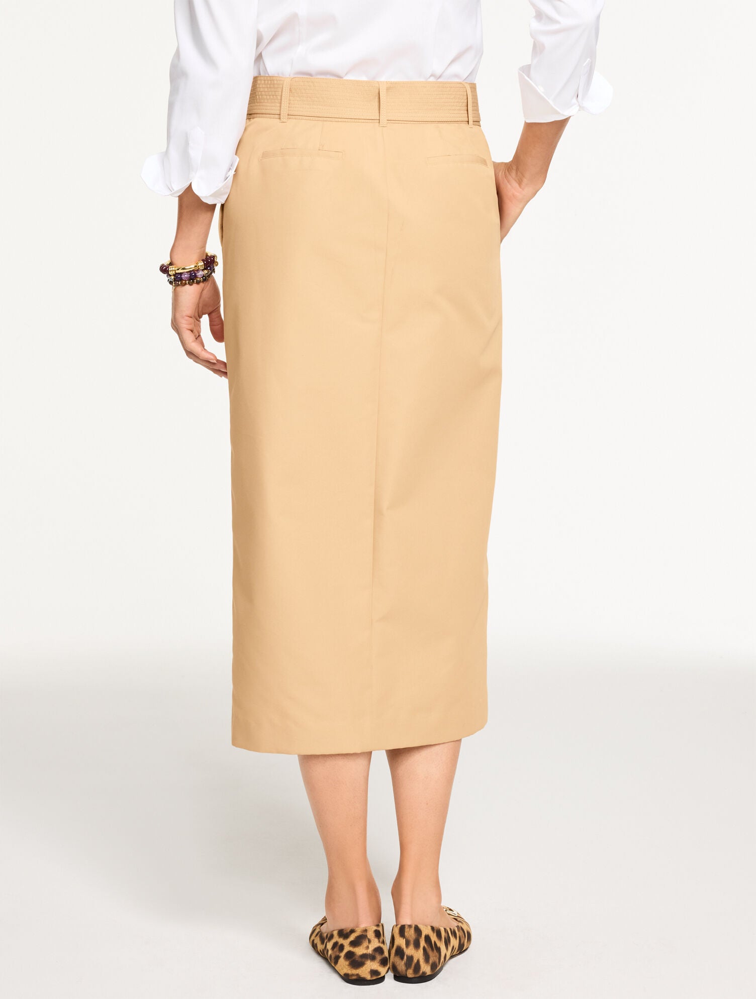 REGENT TAUPE SLEEK TWILL TROUSER SKIRT | Talbots online