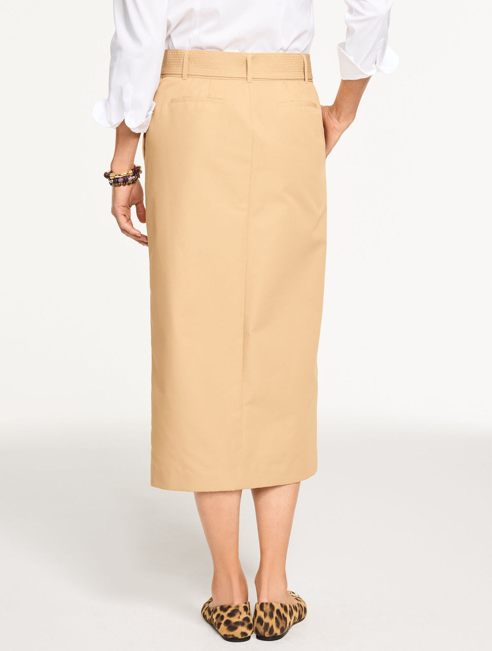 REGENT TAUPE SLEEK TWILL TROUSER SKIRT | Talbots online