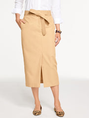 REGENT TAUPE SLEEK TWILL TROUSER SKIRT | Talbots online