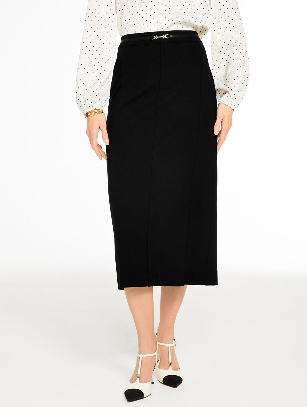 BLACK REFINED PONTE HORSEBIT PENCIL SKIRT | Talbots for sale