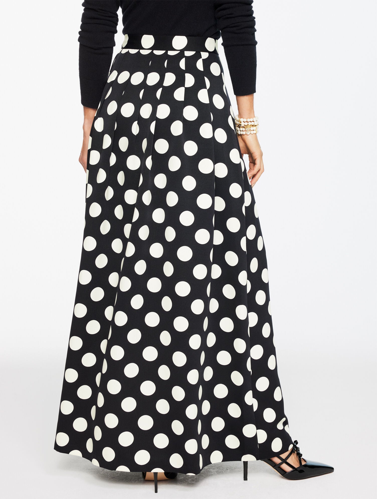 BLACK/IVORY MAXI SKIRT - BRILLIANT DOT | Talbots sale