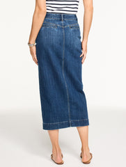 CORONADO WASH DENIM MIDI SKIRT - CORONADO WASH | Talbots sale