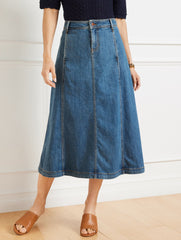 SOLANA WASH DENIM FIT & FLARE SKIRT - SOLANA WASH | Talbots US