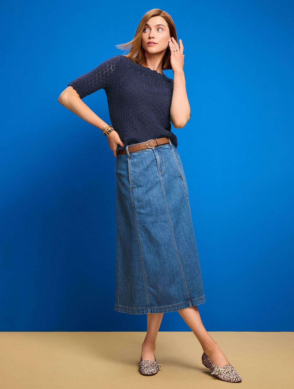 SOLANA WASH DENIM FIT & FLARE SKIRT - SOLANA WASH | Talbots US